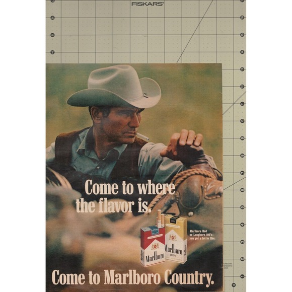 Marlboro Come to Marlboro Country Cowboy Cigarettes Vintage Print Ad 1970 - Picture 2 of 3